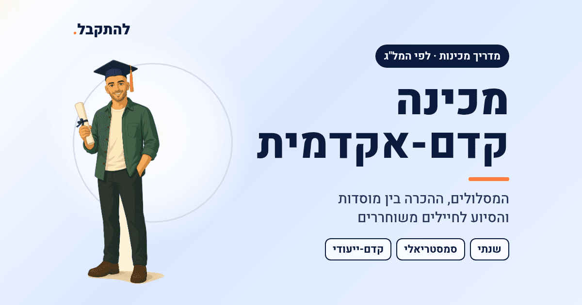 נתי בכובע סיום ליד הכותרת: מכינה קדם-אקדמית, המסלולים וההכרה בין מוסדות